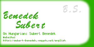 benedek subert business card